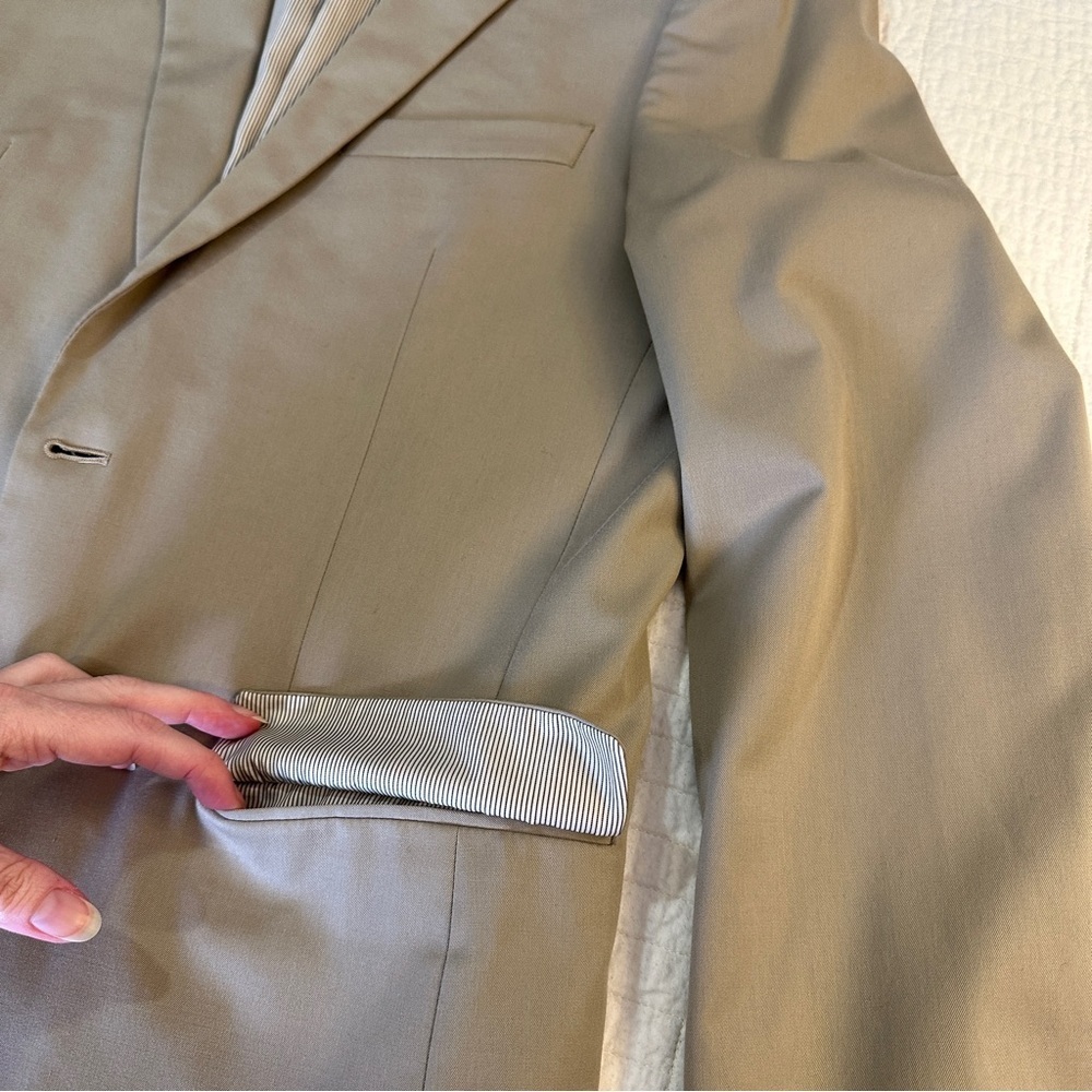 Madison Modern Fit Suit Jacket 40L Stretch Beige New Without Tags - Picture 4 of 13